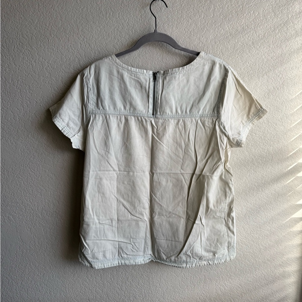 Levi's White Washed Denim Blouse - Picture 2 of 10